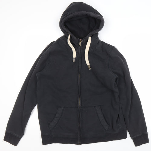 Fat Face Women's Black Hoodie, Full Zip, Size 14, Casual