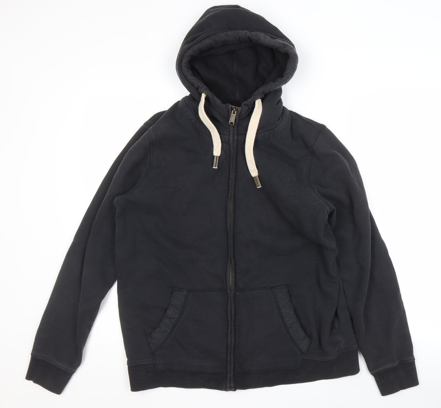 Fat Face Women's Black Hoodie, Full Zip, Size 14, Casual