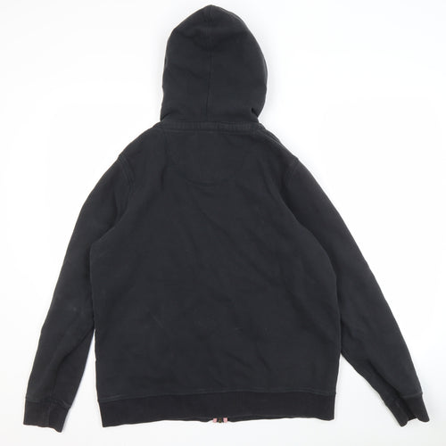 Fat Face Women's Black Hoodie, Full Zip, Size 14, Casual