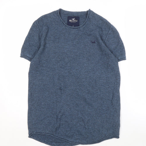 Hollister Men's Blue Crew Neck Pullover Jumper S