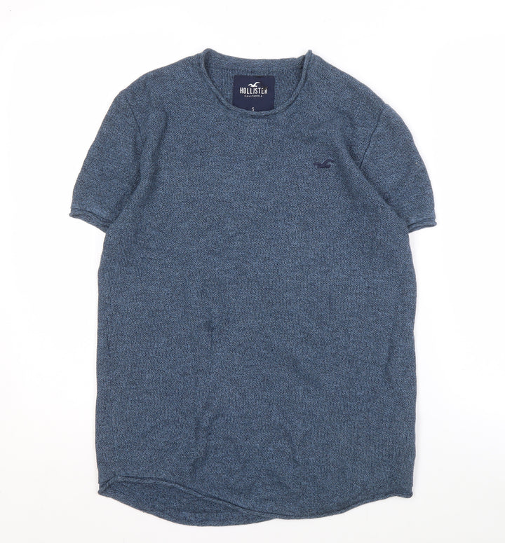 Hollister Men's Blue Crew Neck Pullover Jumper S