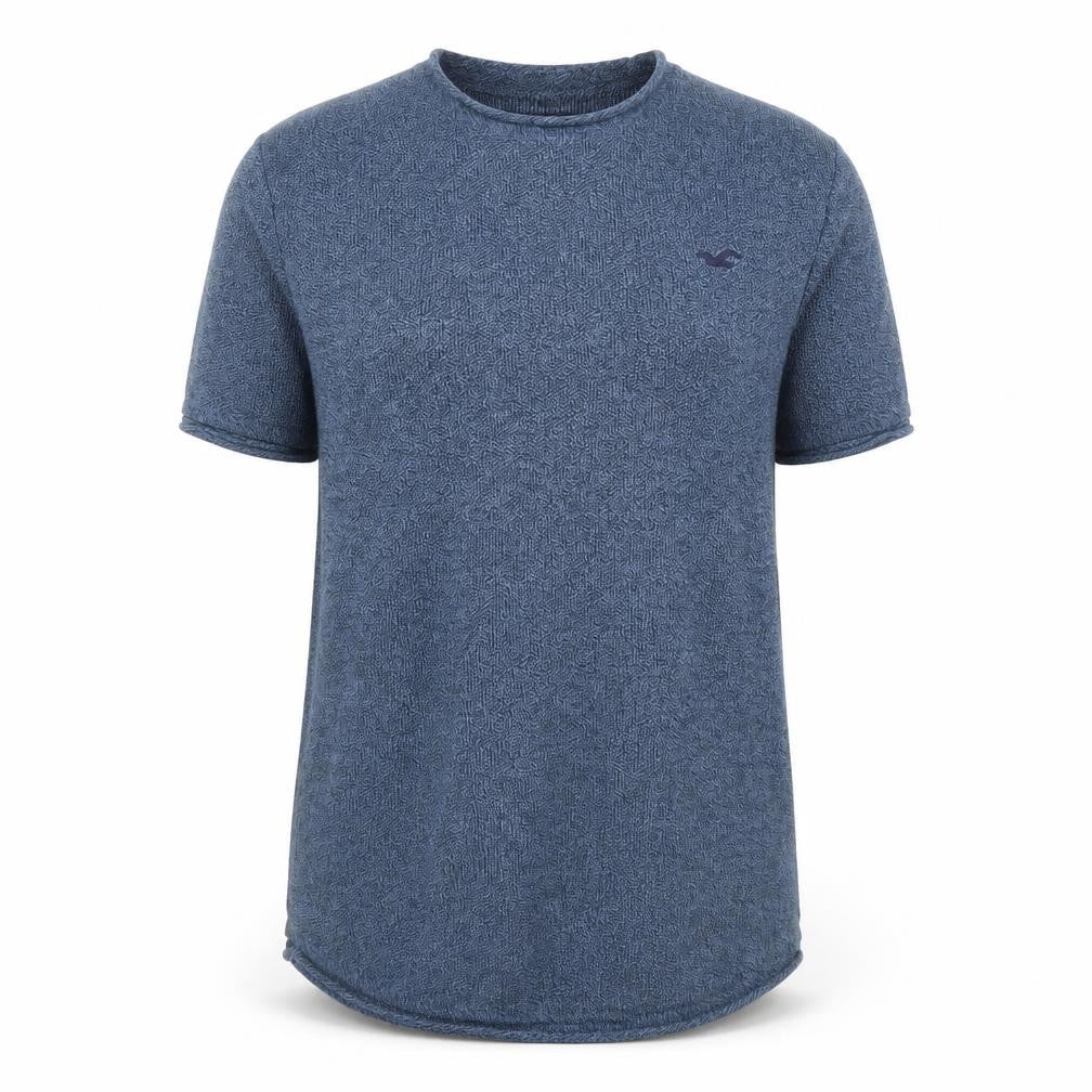 Front view of Hollister Men's Blue Crew Neck jumper S