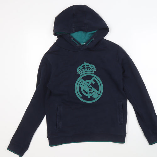Boys Blue Hoodie 13-14 Years Pullover with Logo