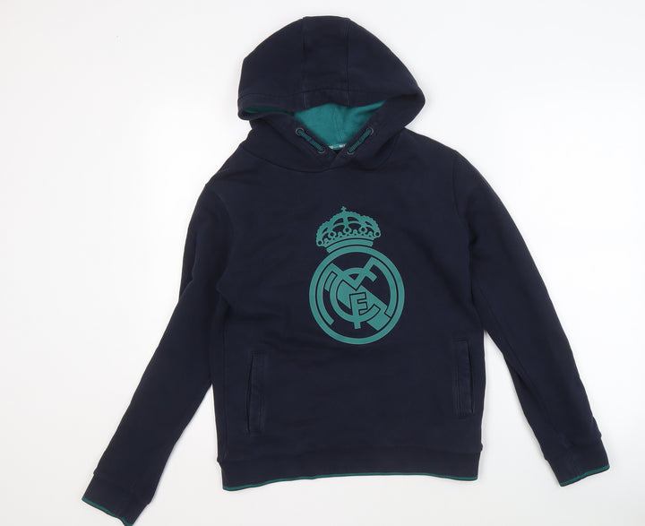 Boys Blue Hoodie 13-14 Years Pullover with Logo