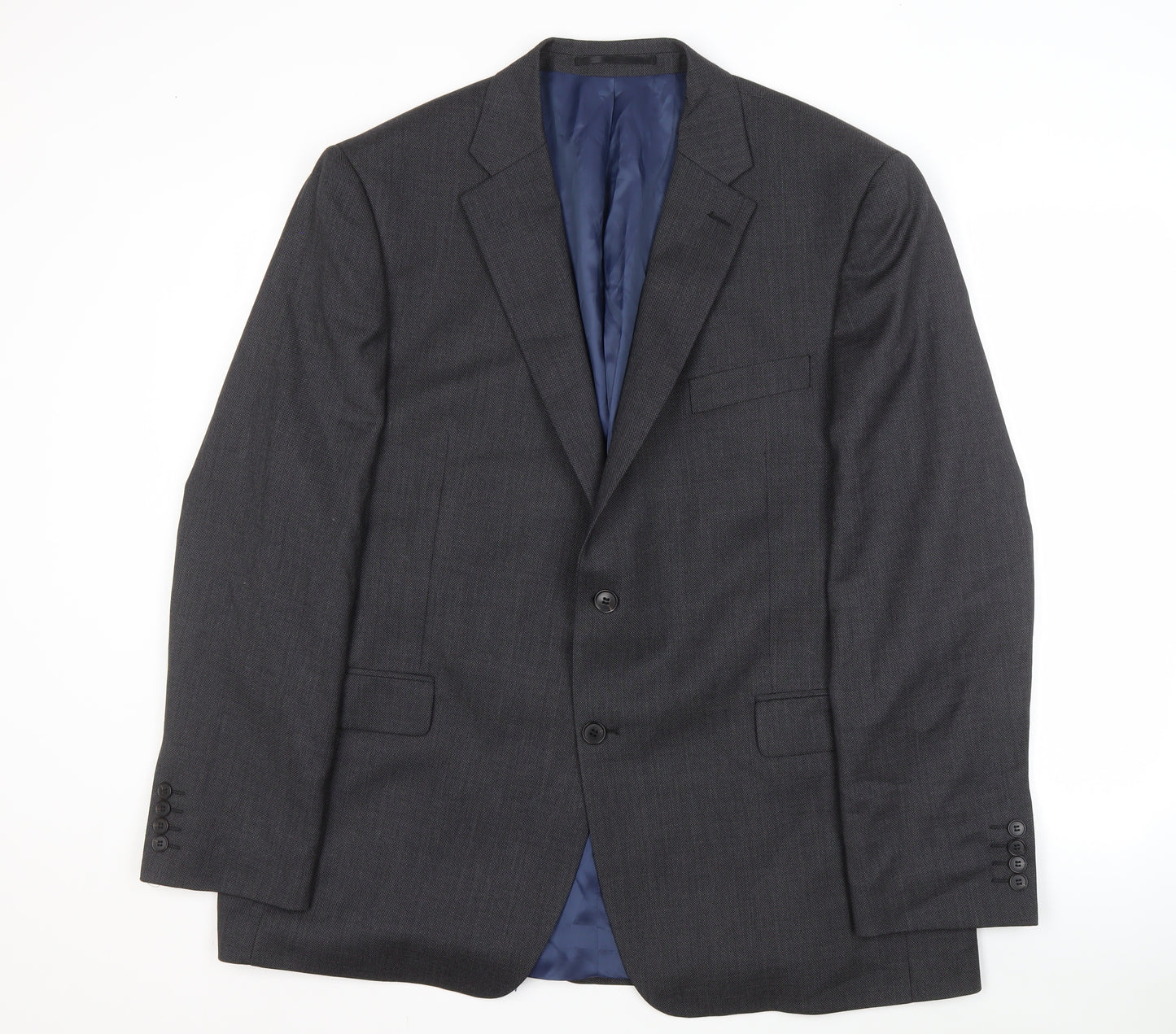 John Lewis Men's Grey Wool Jacket, 46R, Regular Fit