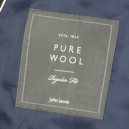 John Lewis Men's Grey Wool Jacket, 46R, Regular Fit