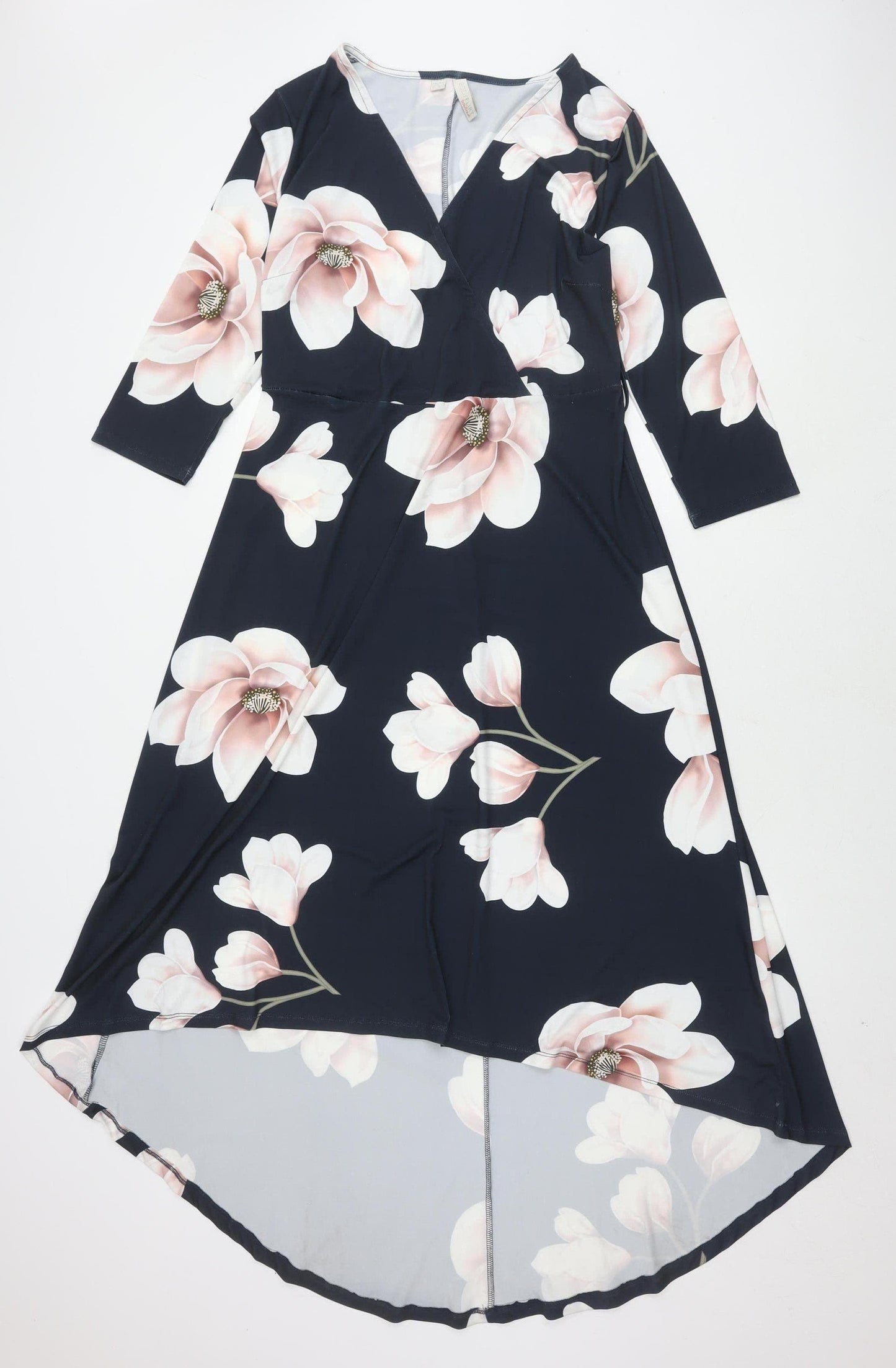 BODYFLIRT Women’s Blue Floral Wrap Dress Size 12
