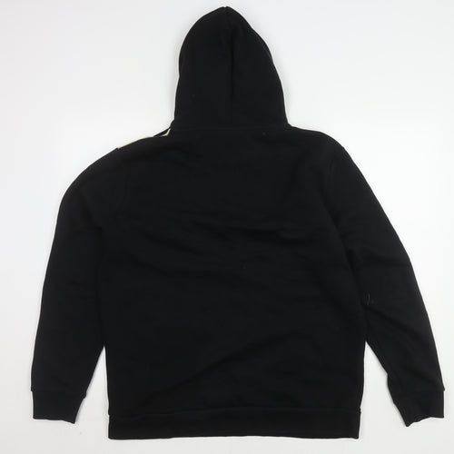 Closure London Men's Black Beige Logo Hoodie L