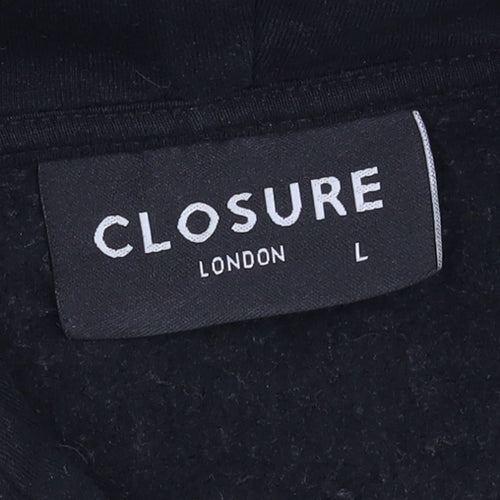 Closure London Men's Black Beige Logo Hoodie L