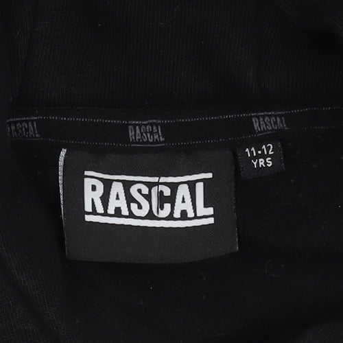 Rascal Boys Black Pullover Hoodie, Size 11-12 Years