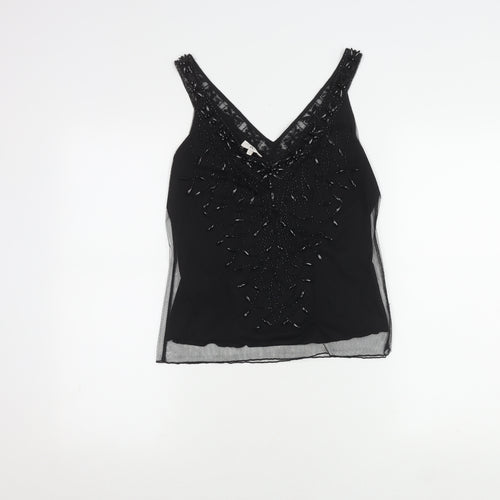 CC Women's Black Beaded Camisole Tank, Size S