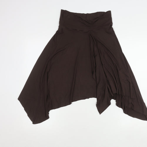 Oasis Women's Brown Asymmetric Midi Skirt, Size 10
