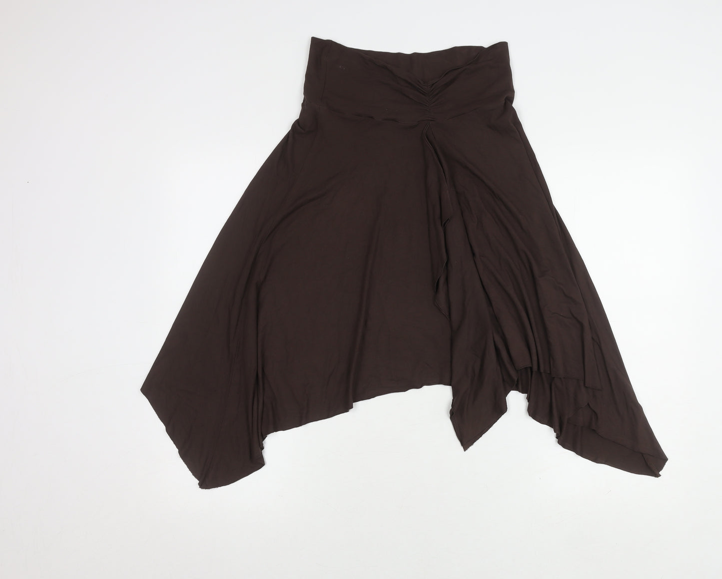 Oasis Women's Brown Asymmetric Midi Skirt, Size 10