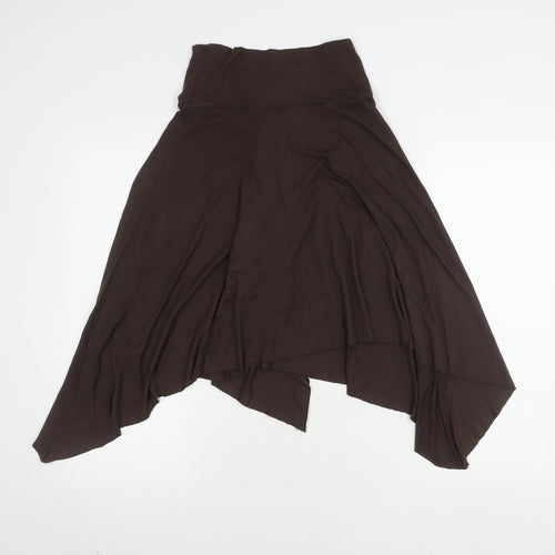 Oasis Women's Brown Asymmetric Midi Skirt, Size 10