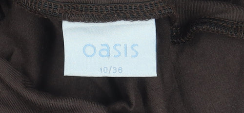 Oasis Women's Brown Asymmetric Midi Skirt, Size 10