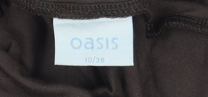 Oasis Women's Brown Asymmetric Midi Skirt, Size 10