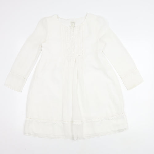 Monsoon Girls Ivory Long Sleeve Dress 11 Years