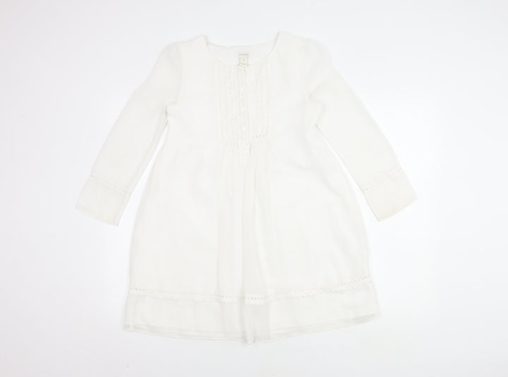 Monsoon Girls Ivory Long Sleeve Dress 11 Years