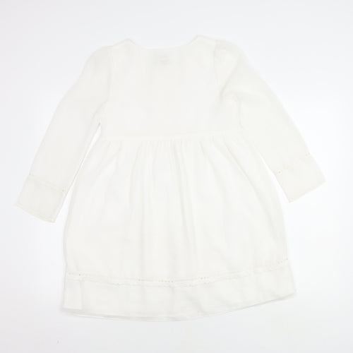 Monsoon Girls Ivory Long Sleeve Dress 11 Years