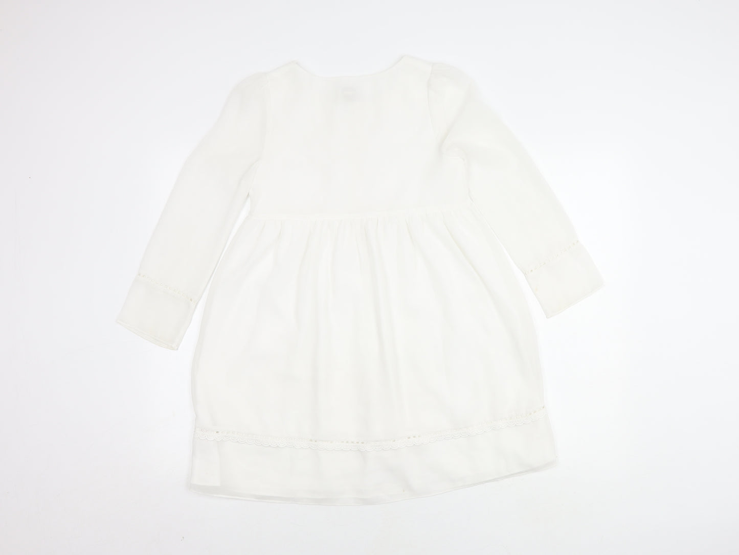 Monsoon Girls Ivory Long Sleeve Dress 11 Years