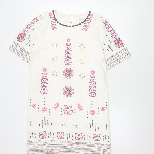 White Stuff Women's Multicoloured Dress, Size 8, Embroidered