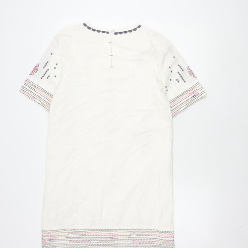 White Stuff Women's Multicoloured Dress, Size 8, Embroidered