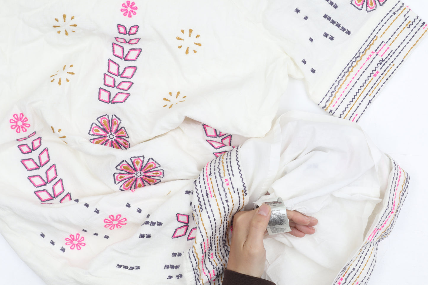 White Stuff Women's Multicoloured Dress, Size 8, Embroidered