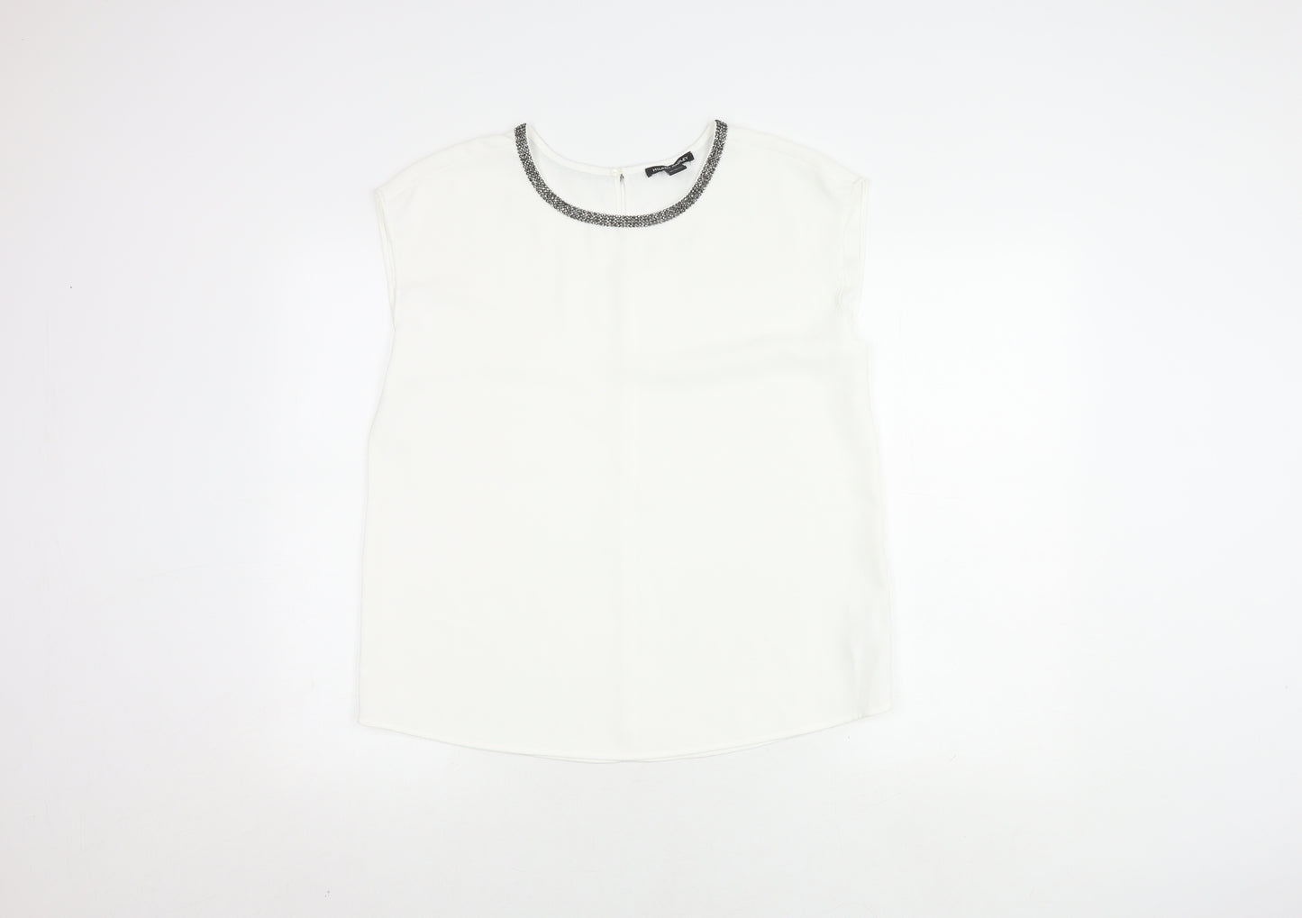 Hilary Radley Women's White Sleeveless Blouse M
