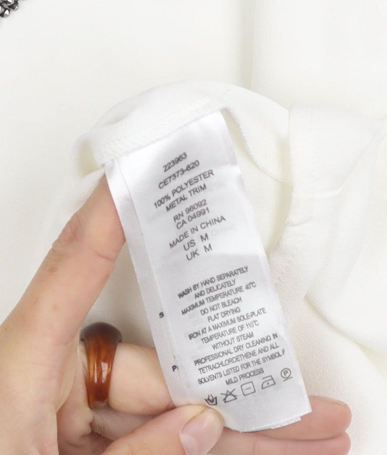 Hilary Radley Women's White Sleeveless Blouse M