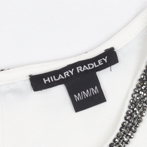 Hilary Radley Women's White Sleeveless Blouse M