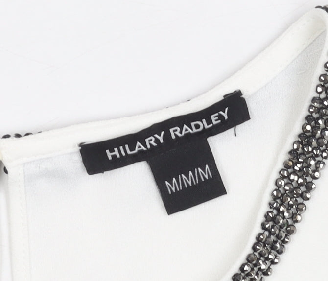 Hilary Radley Women's White Sleeveless Blouse M