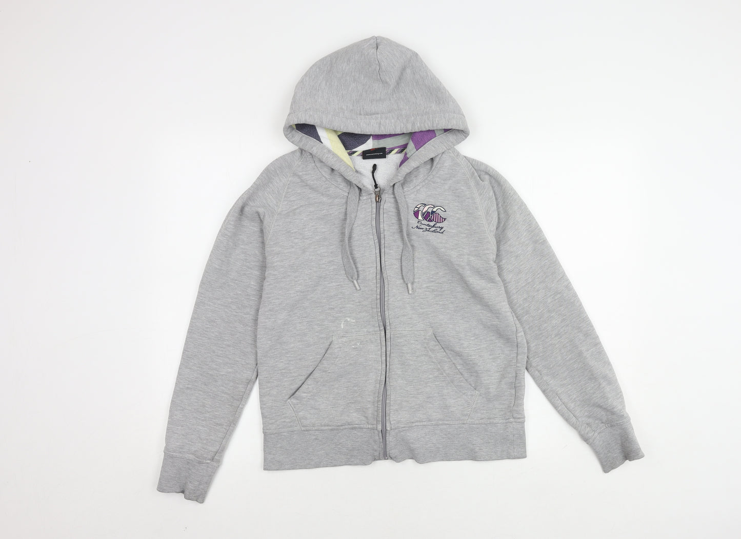 Canterbury Women's Grey Hooded Zip Jacket Size 12