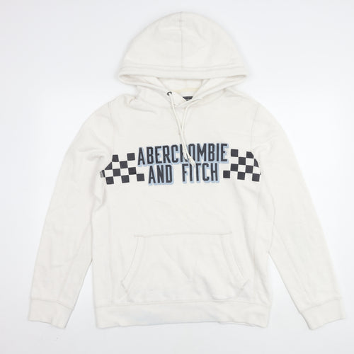 Abercrombie & Fitch Men's White S Hoodie Pullover