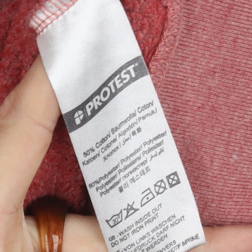 Protest Men's Red Full Zip Hooded Jacket Size M