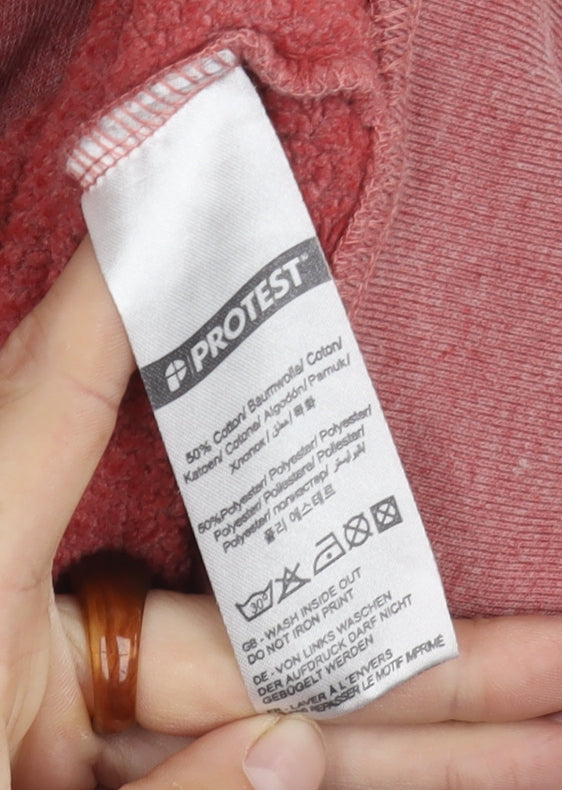 Protest Men's Red Full Zip Hooded Jacket Size M
