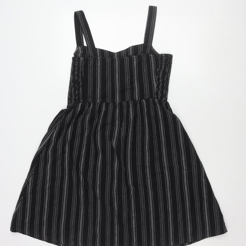 Fat Face Women's Black Striped Pinafore Dress Size 12