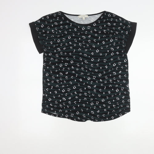 Oasis Women's Black Tunic T-Shirt, M, Animal Print