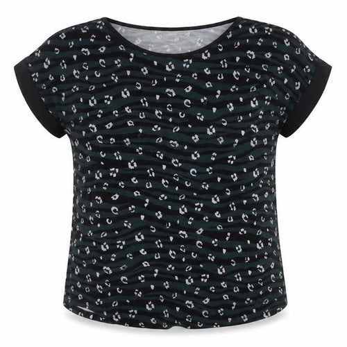 Oasis Women's Black Tunic T-Shirt, M, Animal Print