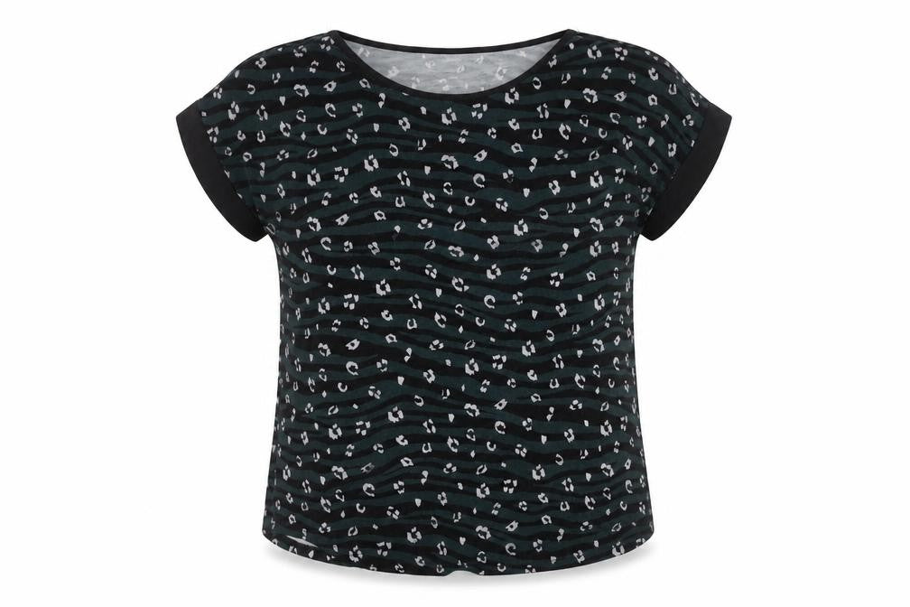 Oasis Women's Black Tunic T-Shirt, M, Animal Print