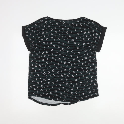 Oasis Women's Black Tunic T-Shirt, M, Animal Print