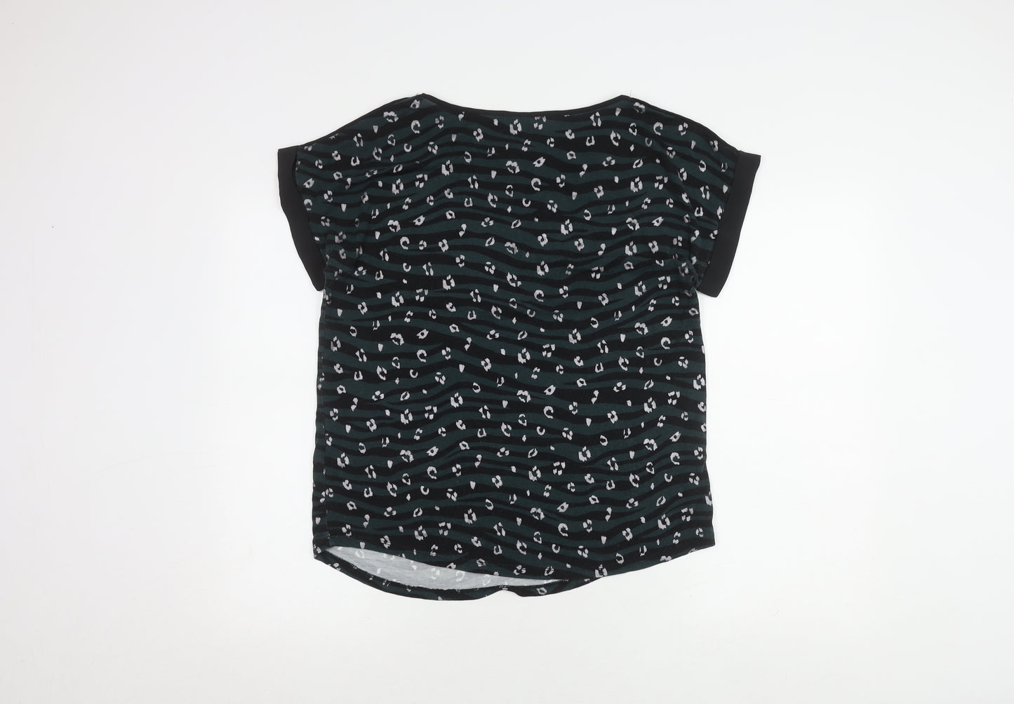 Oasis Women's Black Tunic T-Shirt, M, Animal Print