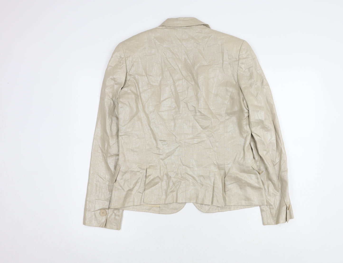 HIRSCH Women's Beige Linen Blazer Size 12
