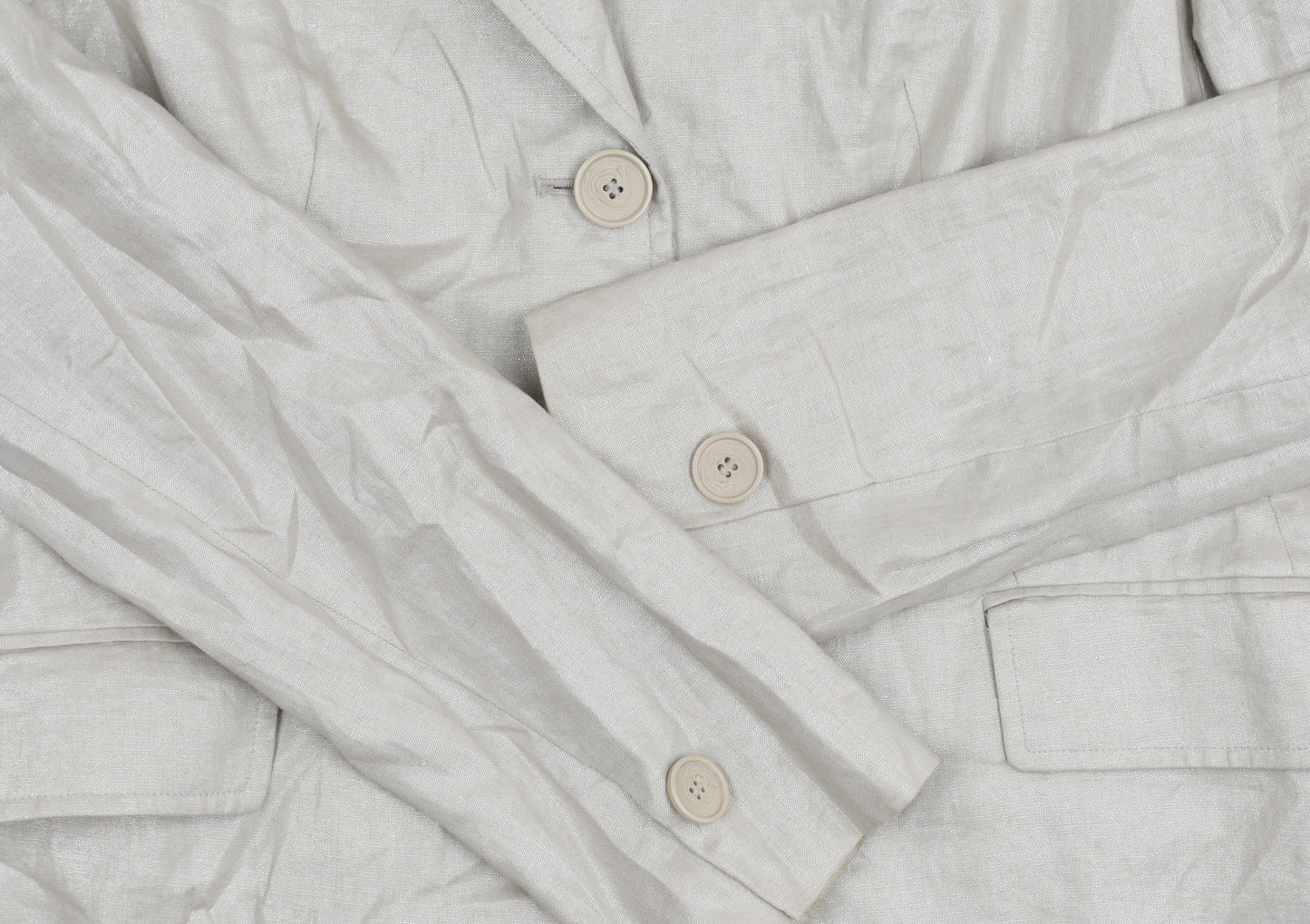 HIRSCH Women's Beige Linen Blazer Size 12