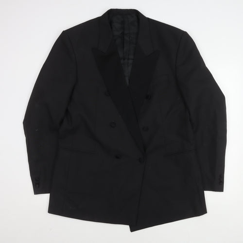 Skopes Men's Black Tuxedo Blazer, 44L, Double-Breasted, Formal