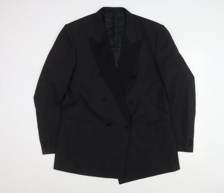Skopes Men's Black Tuxedo Blazer, 44L, Double-Breasted, Formal
