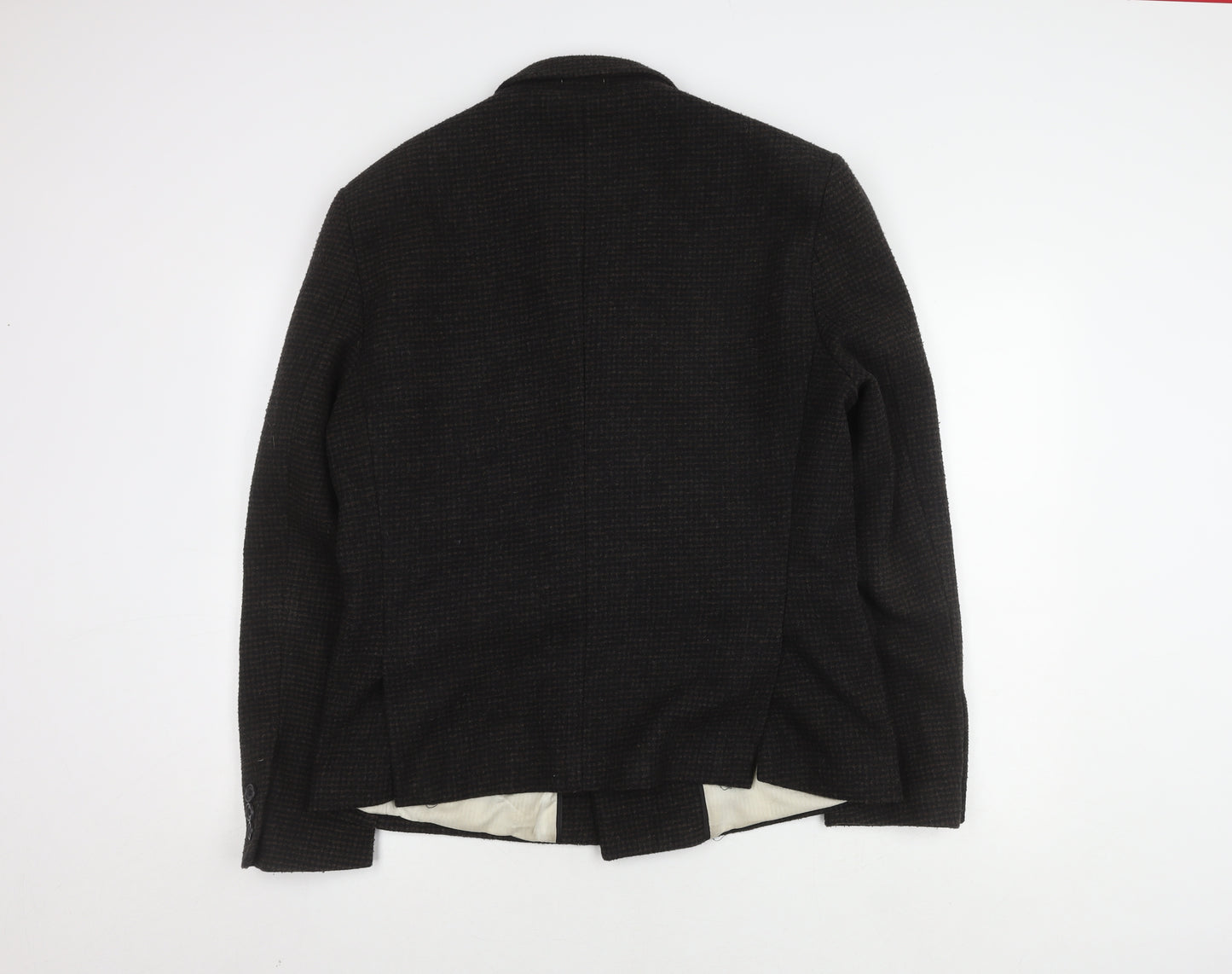 Bellfield Unisex Black Check Blazer Lined Blazer L