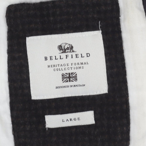 Bellfield Unisex Black Check Blazer Lined Blazer L