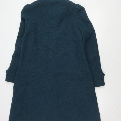 Topshop Women's Blue Wool Blend Mid-Length Coat