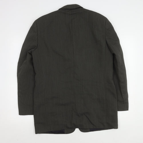 Van Gils Grey Men's Blazer 40R, Wool, Stripe Pattern