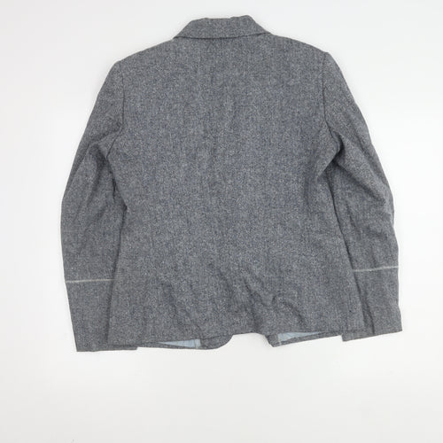 Delmod Women's Grey Blazer, Size 12, Classic Fit